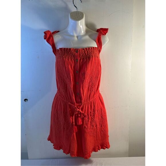 American Eagle off shoulder Romper new burnt orange M new rn#54485 - Picture 2 of 12